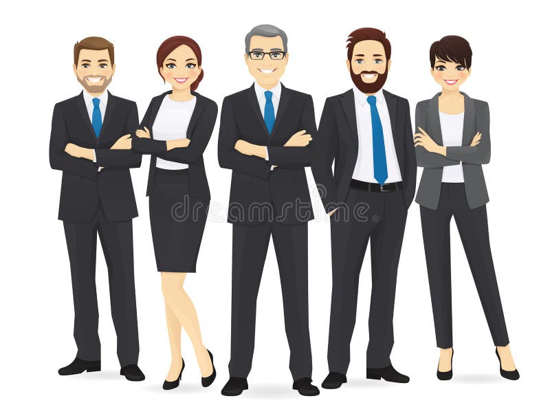 Business team set with leader isolated vector illustration. Business team set with leader isolated vector illustration